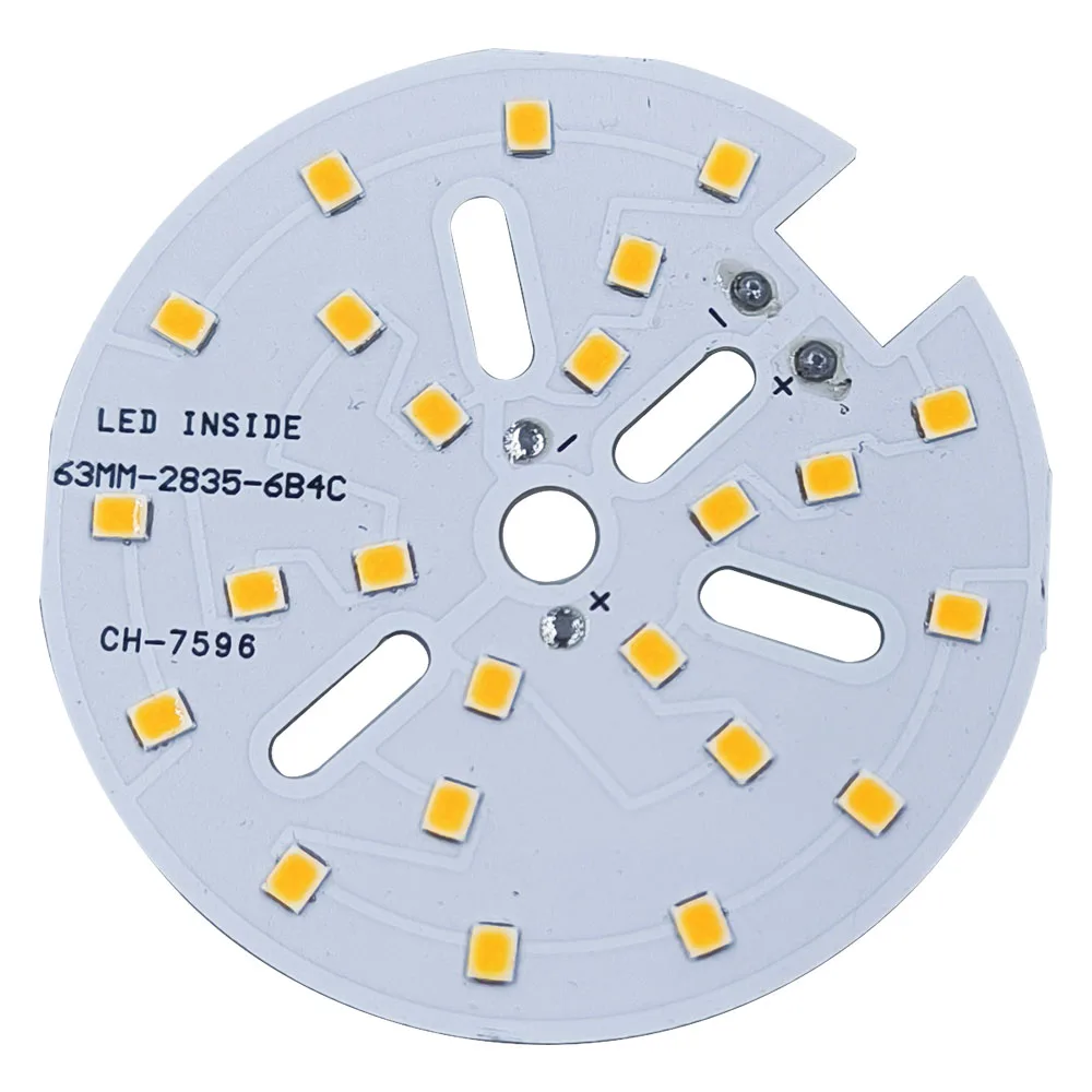 Placa LED con chip LED, módulo Led PCB, luces redondas D63mm para downlights domésticos, reemplazo Diy SMD 2835, corriente constante DC36V 12W