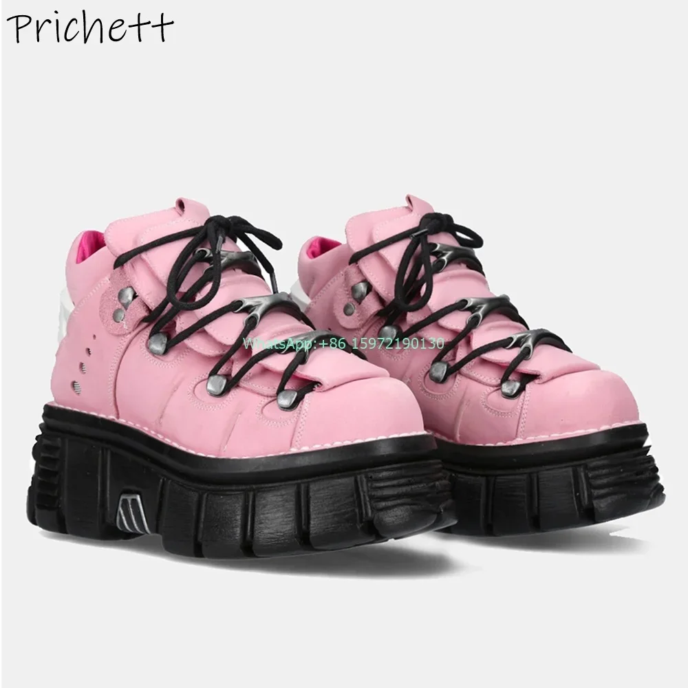 

Женские разноцветные туфли-лодочки на толстой подошве с круглым носком на липучке, розовые, белые туфли для шитья ногтей, весенние милые и крутые туфли с высоким увеличением