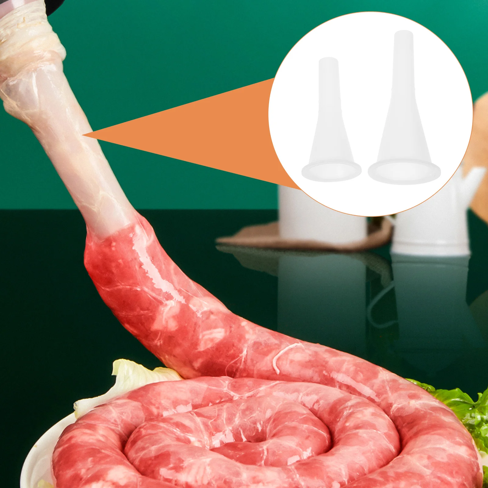 

2pcs Funnel Home Meat Parts Making Tool Filling Tube High Quality Plastic Sturdy Rust Proof Easy Clean Manual Sausage