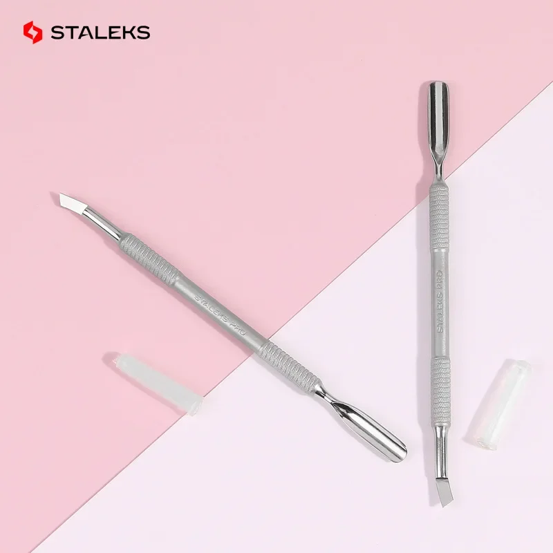 STALEKS Stainless Steel High Quality Nail Art Cuticle Pusher Professional 2 Ways Dead Skin Remover Pedicure Art Tool PS-50-6