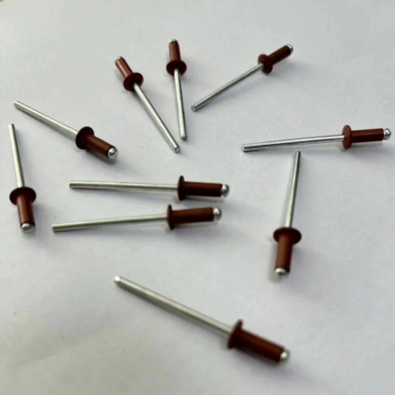 50PCS RAL8004 Copper Brown Painted Blind Rivets Aluminium Steel Colored Rivets DIY Pop End Blind Rivet Fastener 1/8\