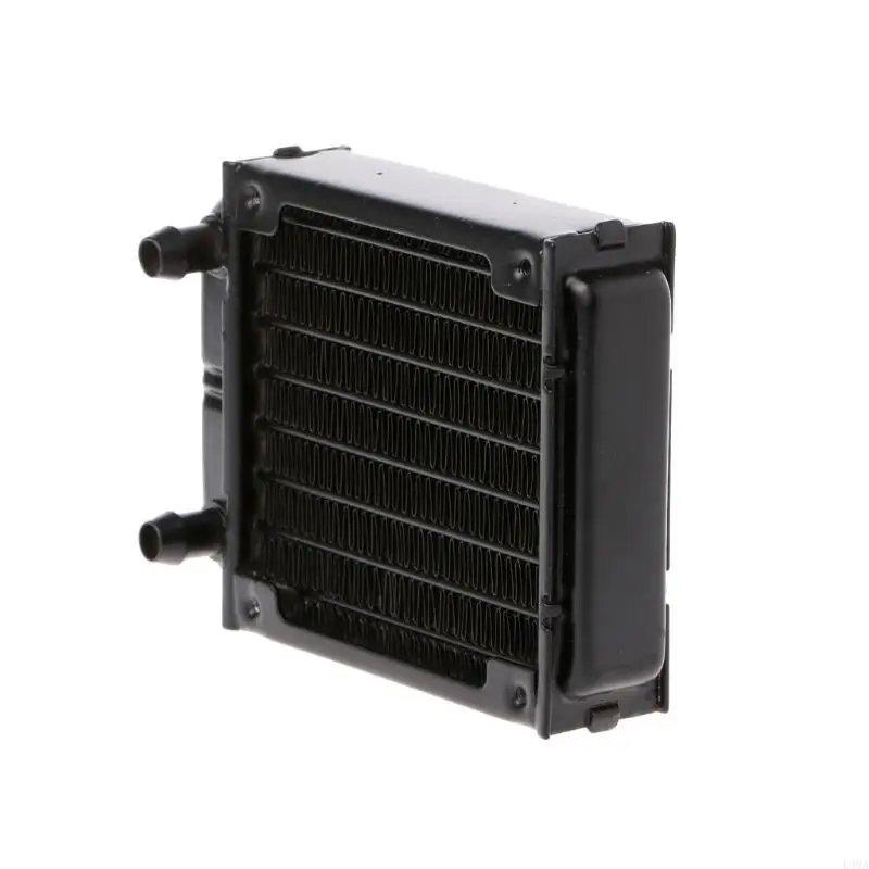 

L4MA 1PC Black 80mm Aluminium Water Cooling Computer CPU Radiator Water Cooler 8 Tube