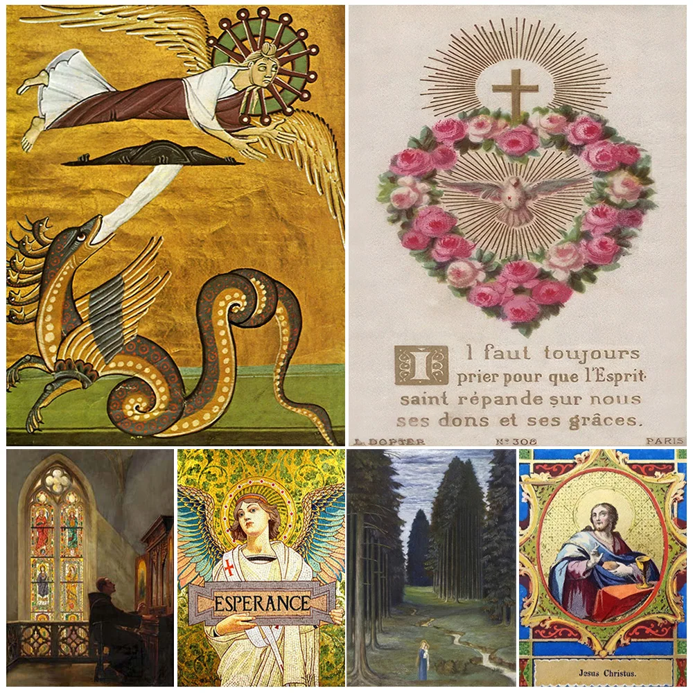 

Religion Sacred Heart Christianity Jesus Virgin Mary Wall Pictures For Living Room Poster Wall Art Canvas Painting Unframed