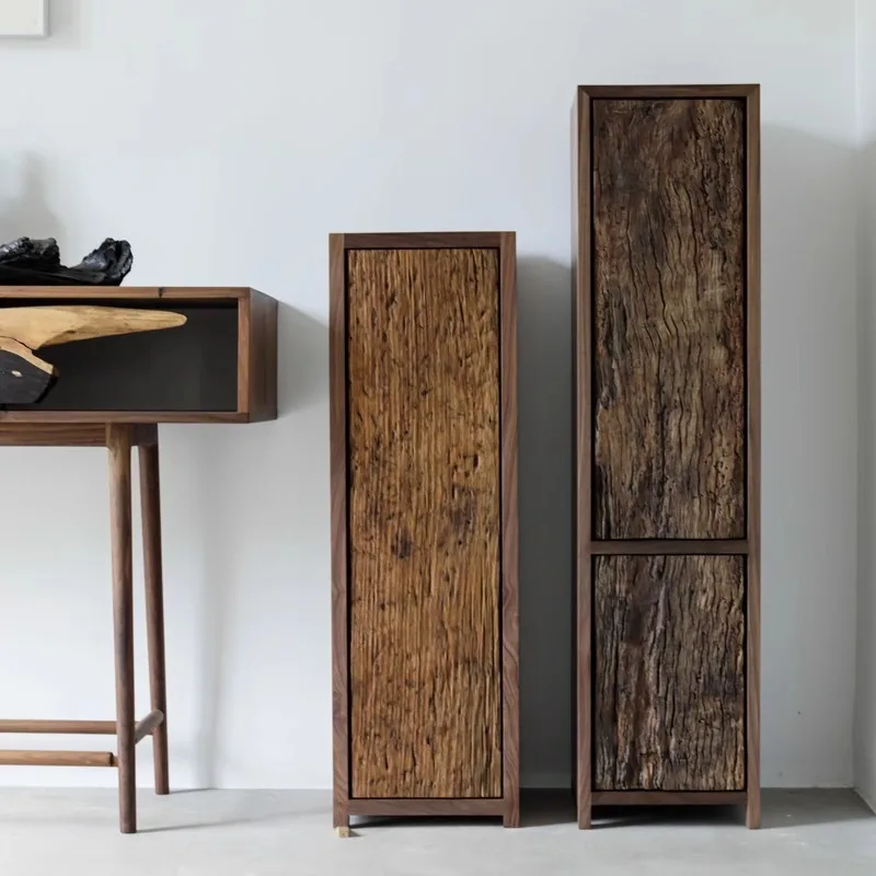 Wabi Sabi Wind Entrance Cabinet Corner Cabinet Japanese Chinese Zen Old Wood Tea Room Furniture Shoe Cabinet