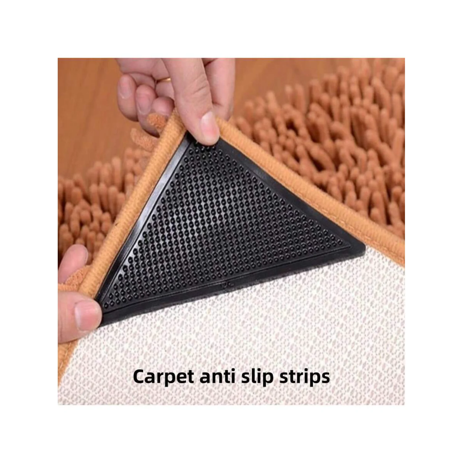 

4pcs Triangle Shaped Silicone Anti-Slip Carpet Gripper, Reusable Non-Slip Rug Pad, Suitable For Household Items And Carpets