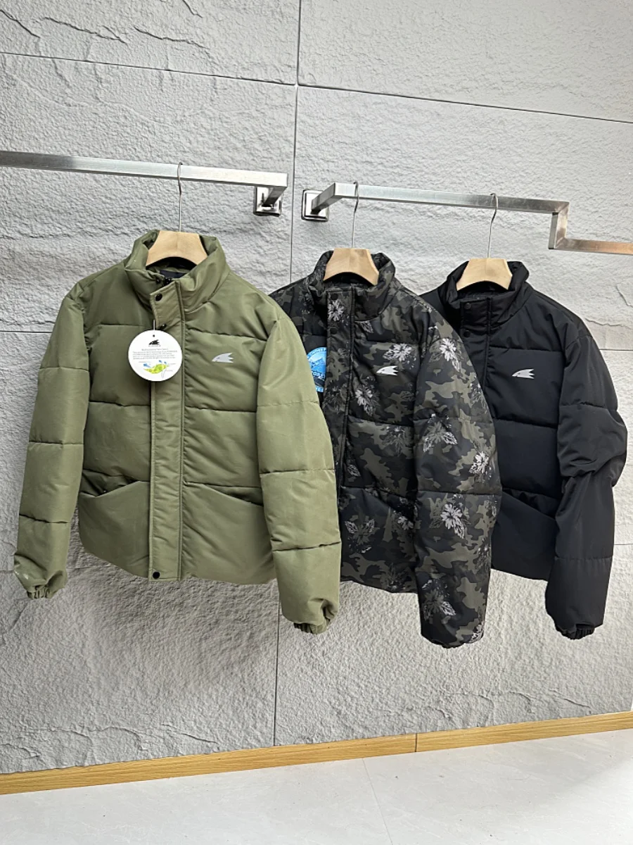

Men's Winter Lightweight Loose Cotton Jacket Outdoor Casual Stand Collar Warmth Youth Fashion Basic High Fill Power