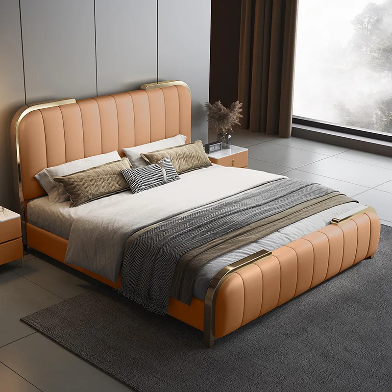 Frame king Size Bed Double Designer Bed High Quality Modern Bedroom Furniture Set Light Luxury Soft Bed for Home Hotel Furniture - view 3