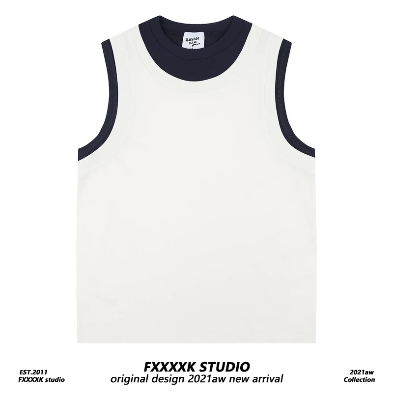 

FXK Original Summer American Streetwear Brand Layered Svel T-irt Men's Women's Vest Inner Wear Faion Sensation