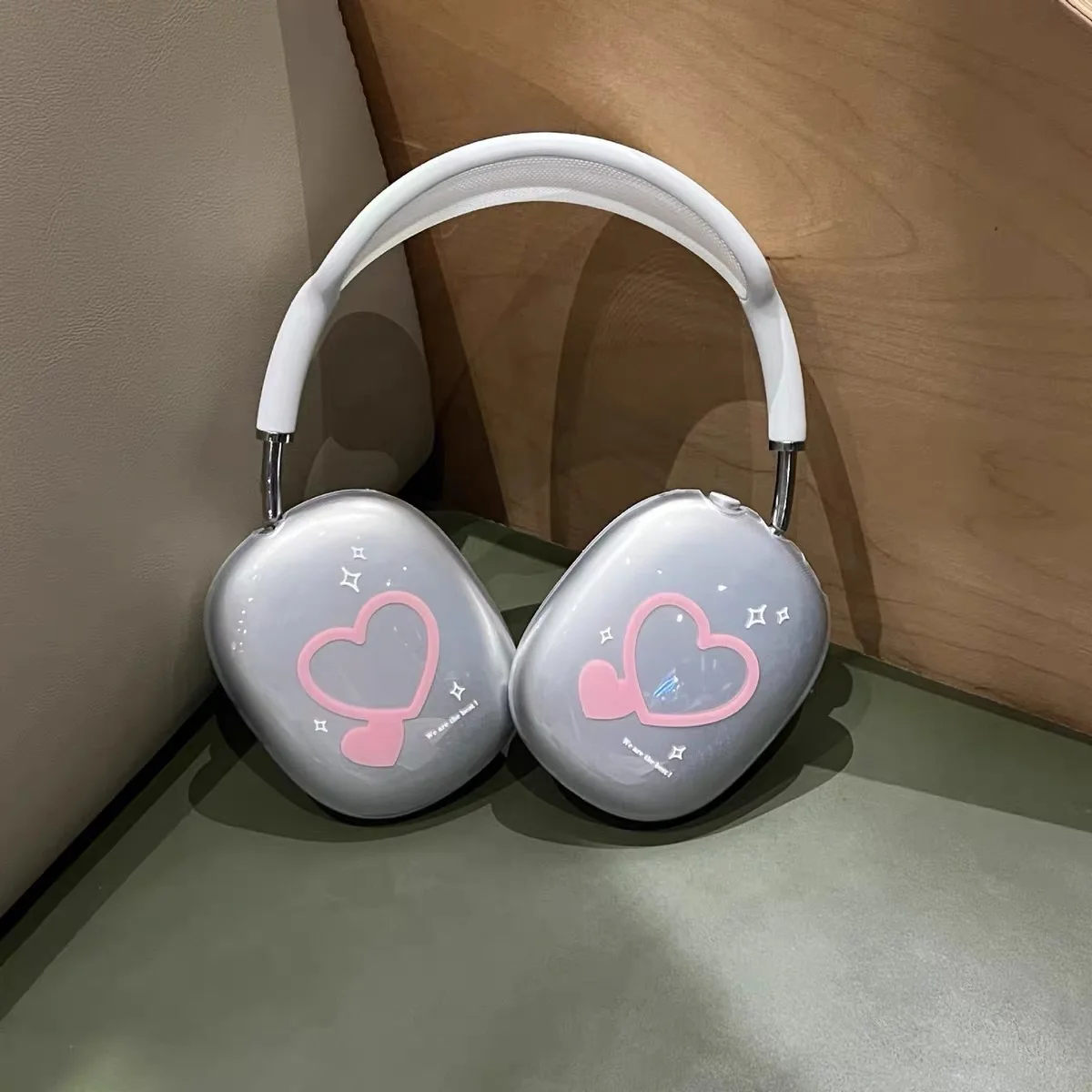 Corea Pink Bow Star Heart custodia protettiva per Apple Airpods Max custodia per auricolari cuffie in Silicone morbido trasparente per Airpods Max