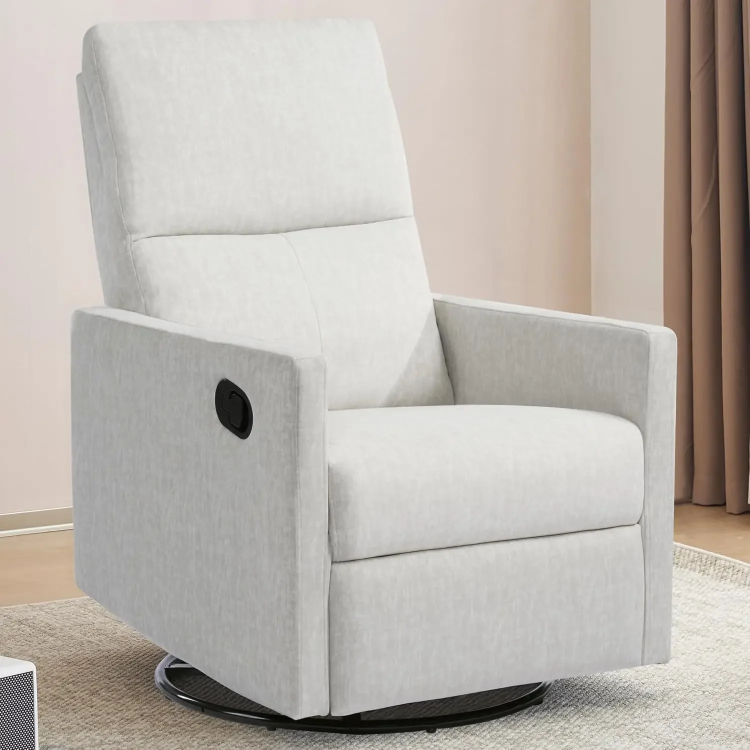 Rocking Recliner Chair for Adults, Rocker Nursery Glider Chair for Living Room Bedroom, Upholstered Fabric Reclining Single Sofa