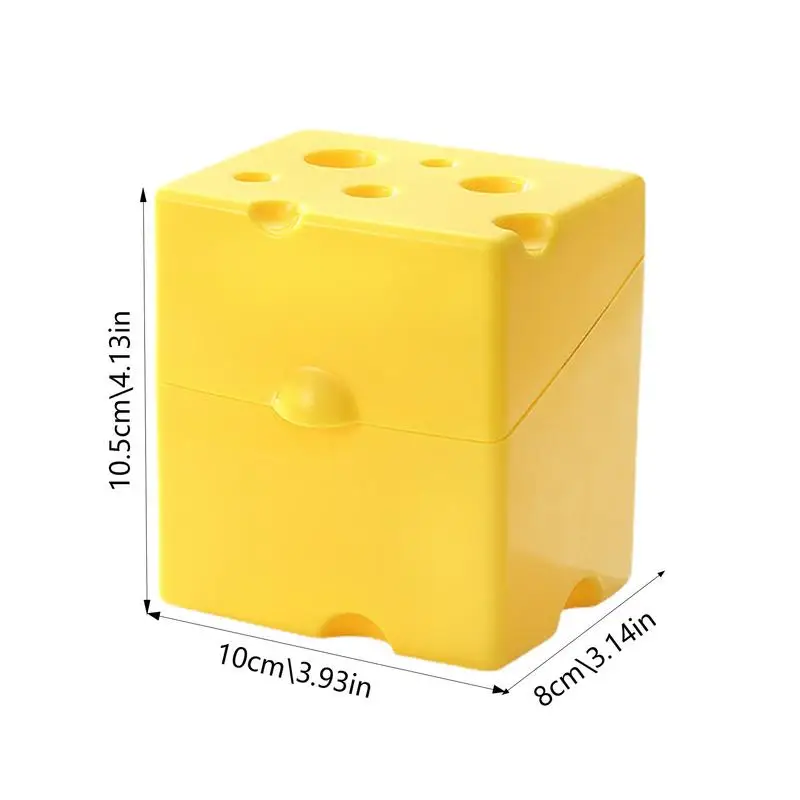 Cheese Storage Box Refrigerator Food Storage Container Cute Cheese Shaped Cheese Slice Storage Box Fresh-Keeping Tea Bag Jar