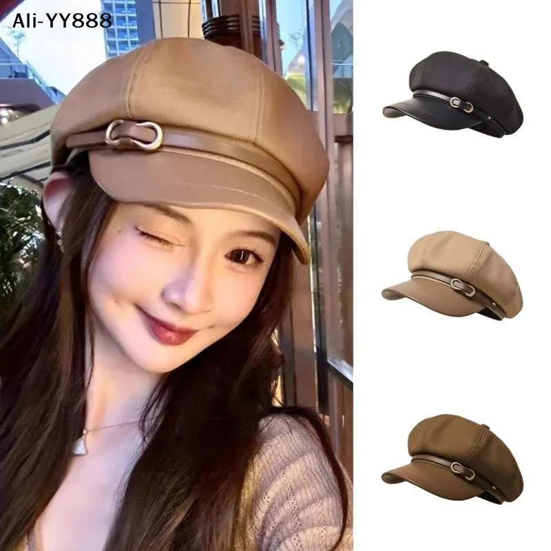 【YY88】Vintage-Baskenmütze aus massivem Material, modische Malermütze für Herbst und Winter, lässige Wollmütze, Newsboy-Mütze, winddichte Mütze für den täglichen Gebrauch im Freien