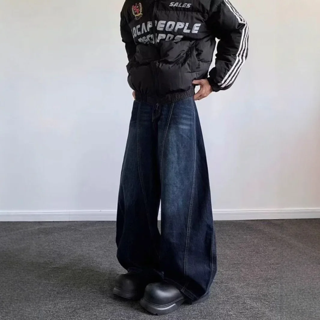 جينز نسائي بحافة سكين مطرز بحروف كلاسيكية أمريكية للفصول الأربعة شارع العليا فضفاض ونحيف وواسع الساق #4