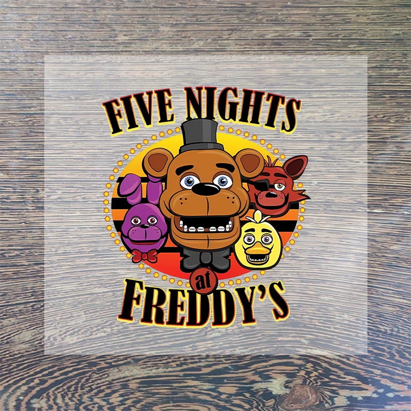 FNAF Iron on Patches for Clothing Five Nights At Freddy DIY Hoodie Hat T-shirt Heat Transfer Patch Clothes Custom Vinyl Sticker