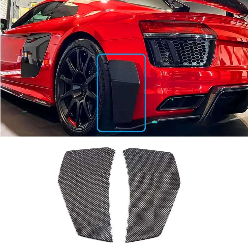 Fit For Audi R8 V10 Coupe 2016-2018 Rear Bumper Fins Splitters Vent Canards Lip Carbon Fiber