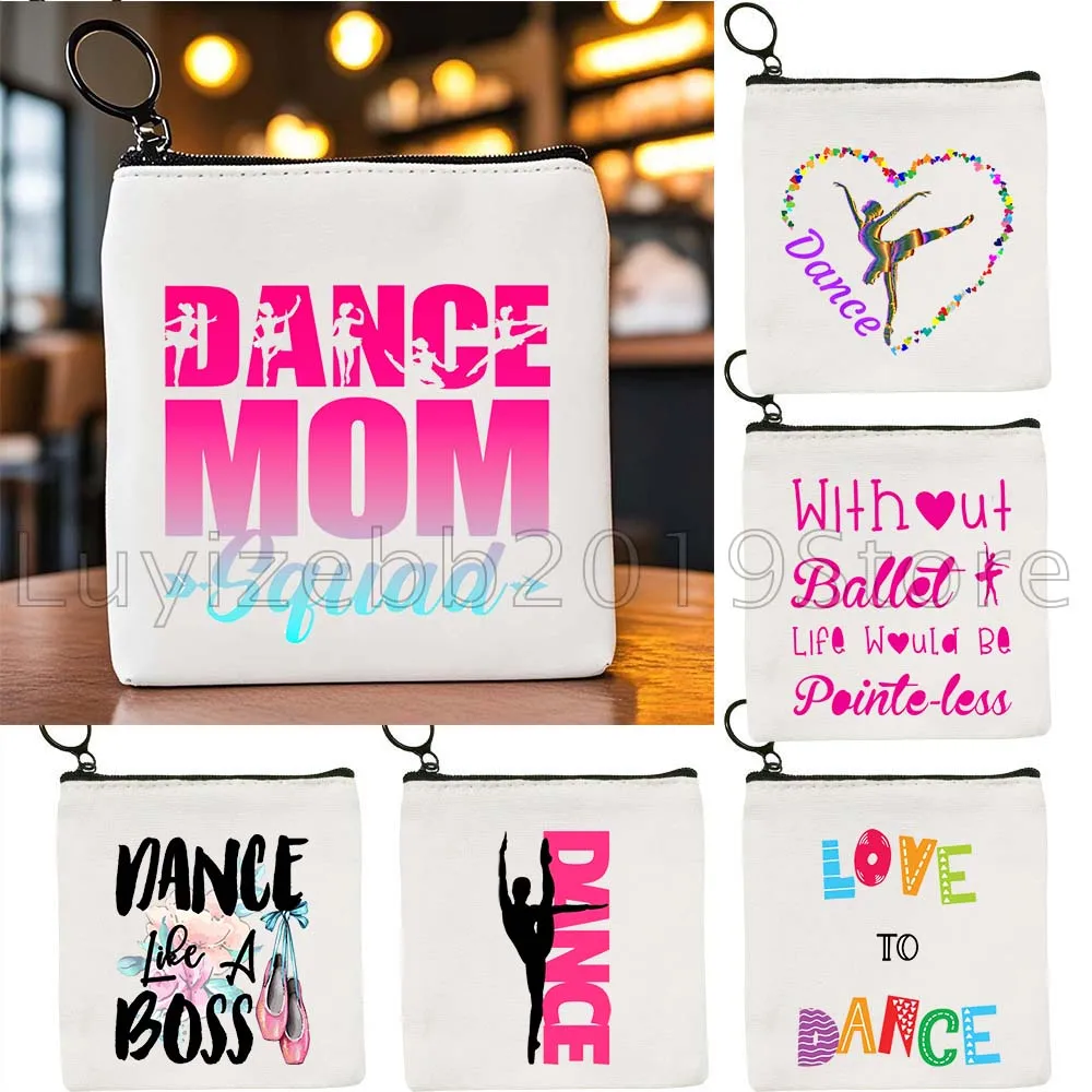 

Милая балерина для девочек, балета, танцев, танцовщицы, подарки, холст, кошелек для монет, маленький квадратный кошелек для хранения ключей, сумки для карт, мультяшный кошелек, сумка