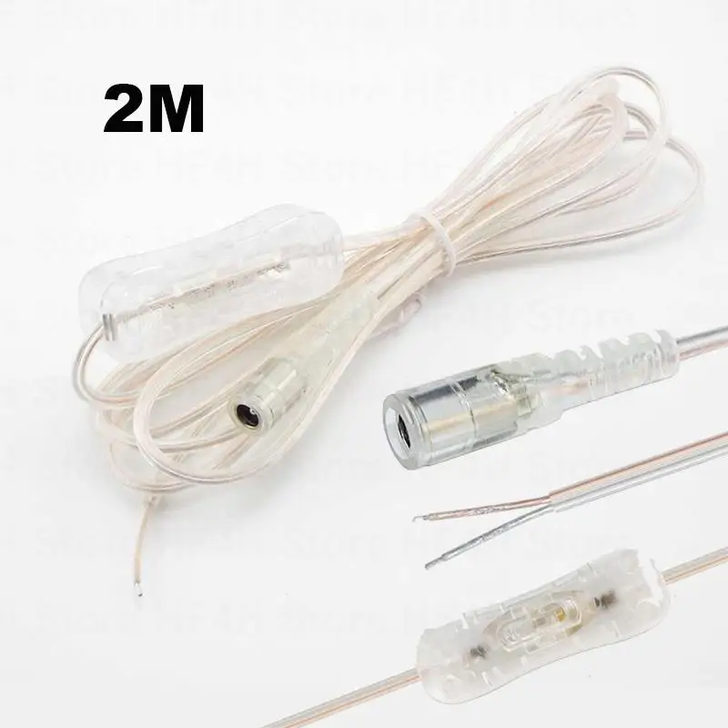 

2M Line DC 12V Cable Male to Female Power Cord for 304 LED Lamp Strip Light Switch On Off Button 5.5x2.1mm Connector B4