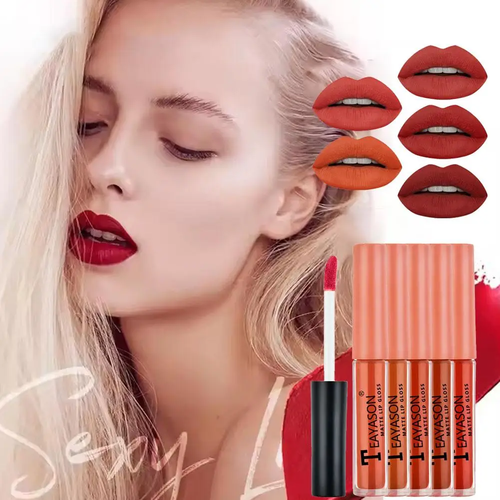 NEW High-end Waterproof Lasting Sexy Red Lipstick Matte Care Lip Waterproof Cosmetics Long-lasting Lip Gloss Lipstick U5U6