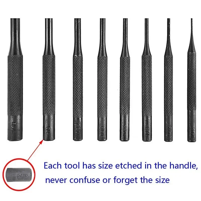 8Pcs/Set Professional Roll Pin Punch Set Jewelry Watch Repair Tools Case Pin Punch Tool Hand Remover Metakworking Tools