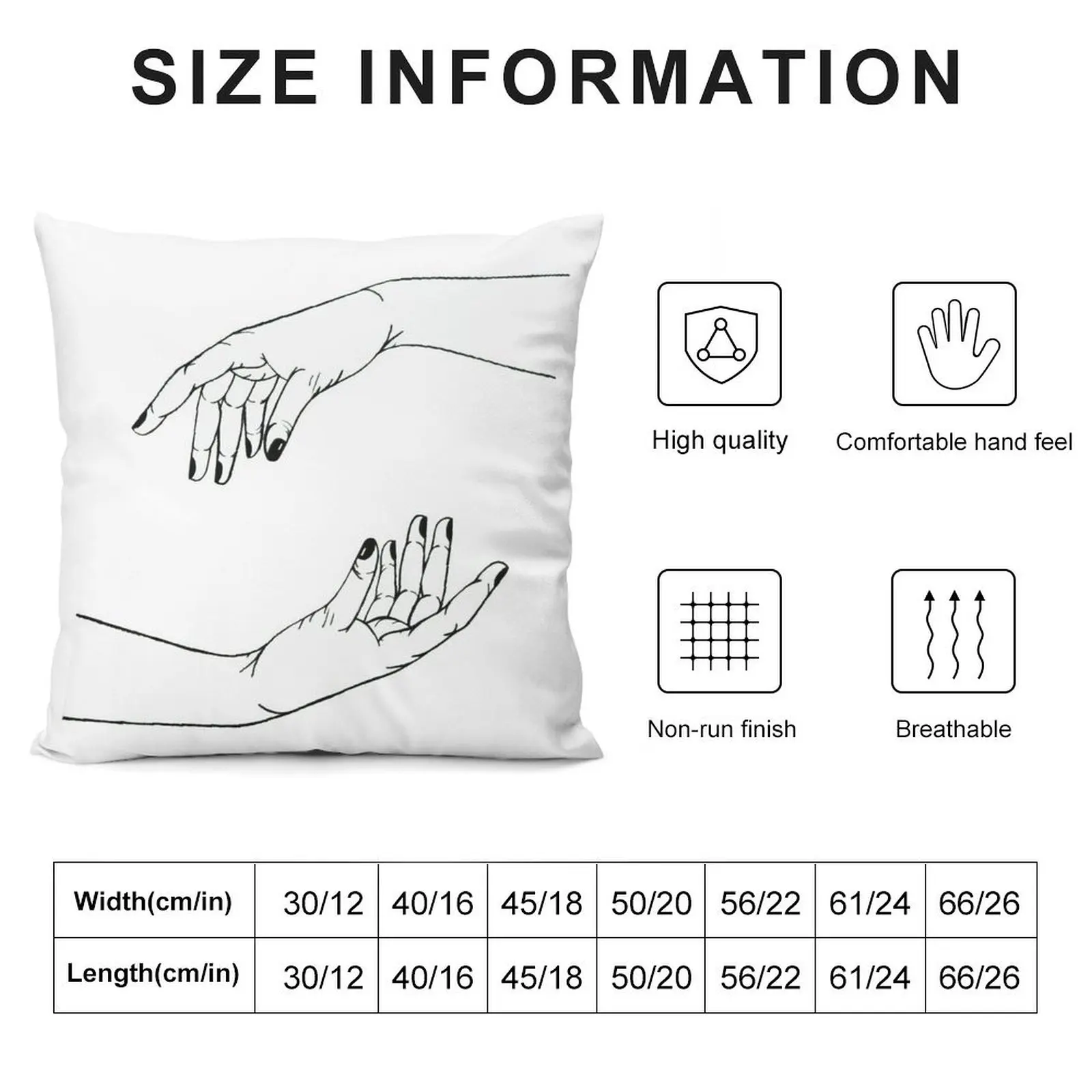 Mirror Image Touching Hands Linework Design Throw Pillow Couch Pillows Christmas Throw Pillows Covers pillow