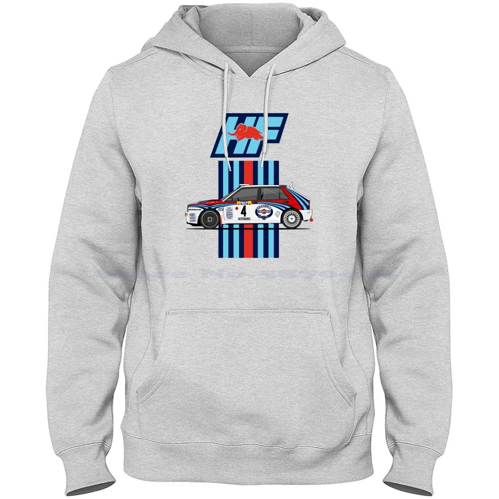 Lancia Delta Integrale Hf 100% Cotton Hoodie Lancia Delta Integral Hf Group Rally Wrc Wrx Racing Deltona Martini