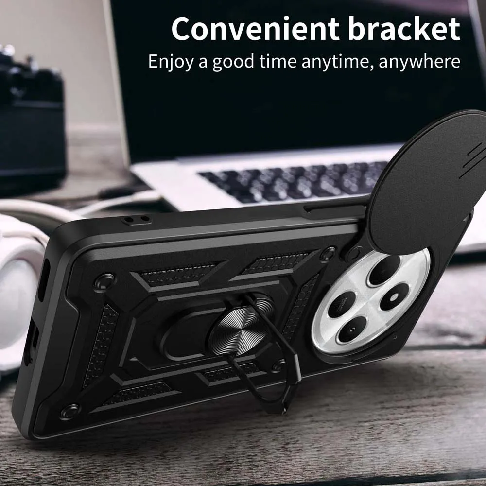 Shockproof Armor Case For Redmi 14C 4G Car Holder Phone Cover For Redmi 14C Camera Lens Protection Fundas