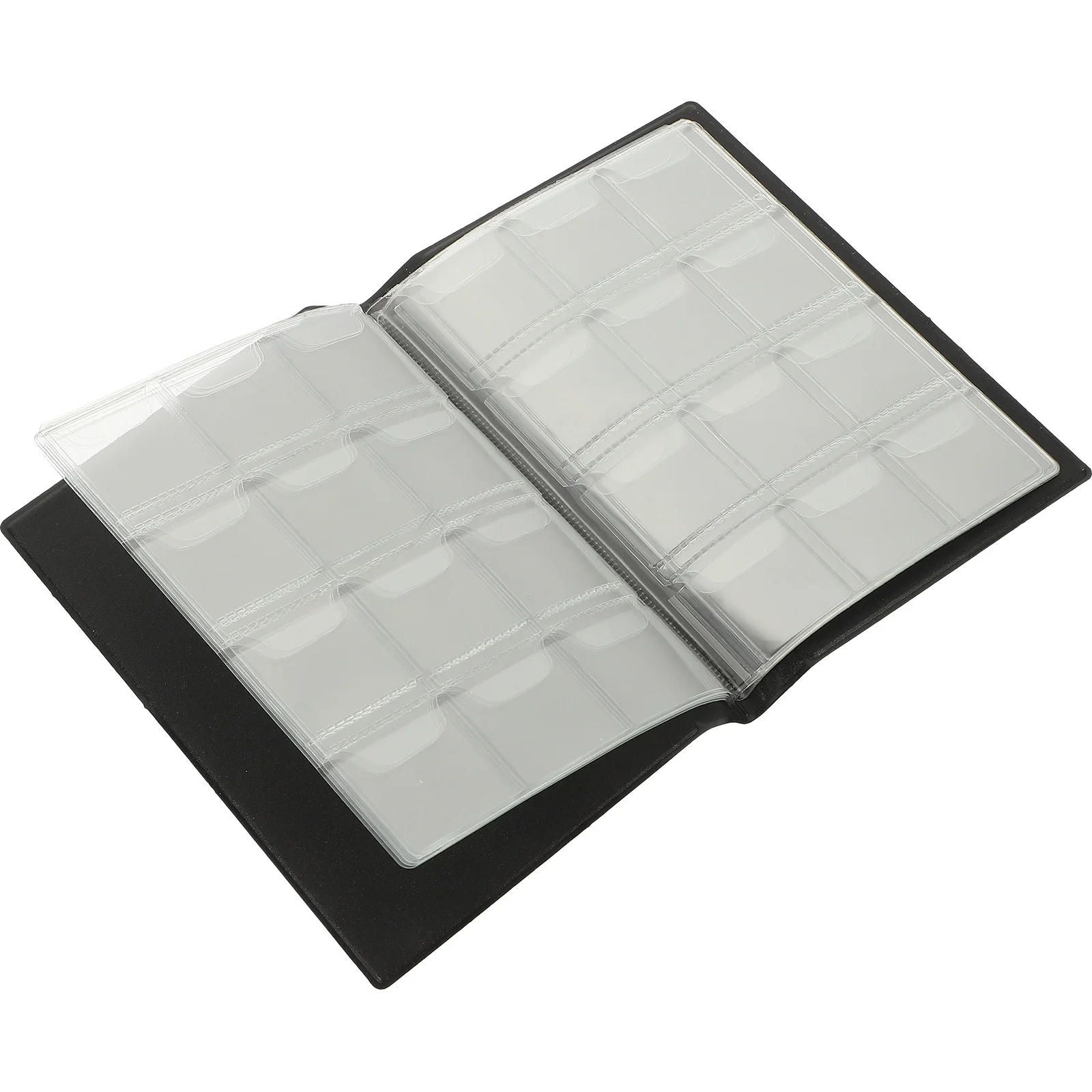 Álbum de moedas com 120 bolsos, capa pu, páginas transparentes para moedas, selos, organizador de armazenamento comemorativo