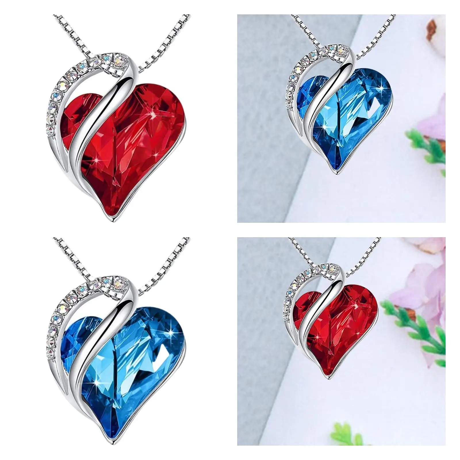 

Love Heart Pendant Necklace Chain Necklace for Valentine's Day Holiday Anniversary Birthday Gift for Her, Mom, Girlfriends