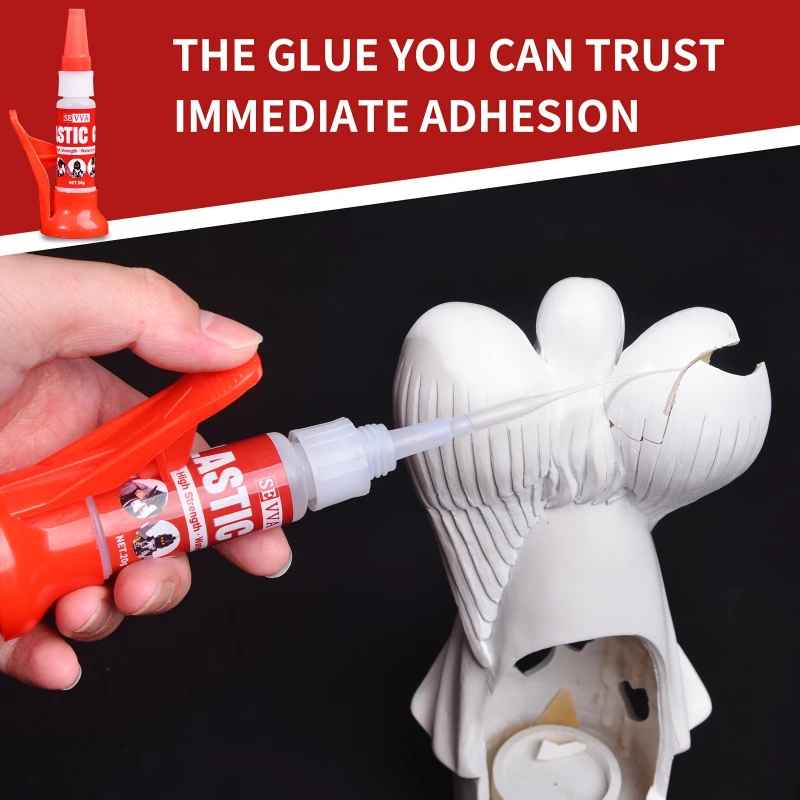 Powerful Multi-purpose Strong Adhesive - Immediate Bonding, Quick-drying Waterproof for Metals/Plastics/Glass/Ceramics/Wood/Leat