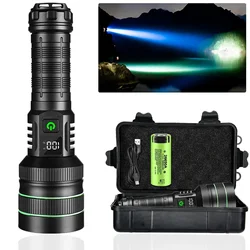 Super Bright Flashlight USB Rechargeable LED Long Range Tactical Torch Outdoor Waterproof Camping Fishing Lamp Use 26650 Battery