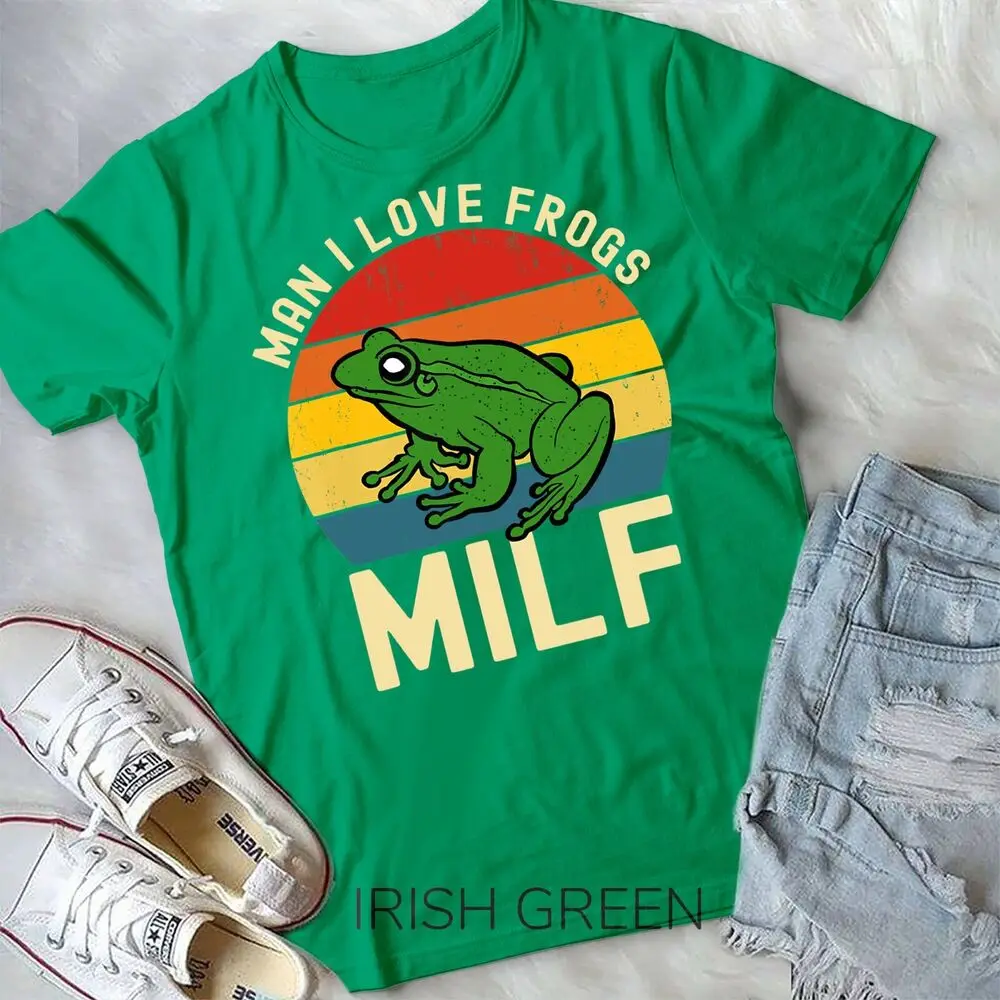 Funny Man I Love Frogs MILF Vintage Frog Lovers T-Shirt Unisex T-shirt