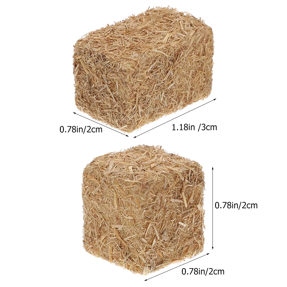 8 Pcs Simulated Mini Haystack Fall Decorations for Home Garden Scenery Artificial Prop Straw Bales Crafts