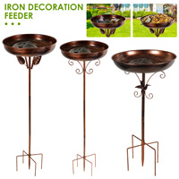 Bird Bath Feeder Bowl Metal Garden Birdbath with 5 Prong Stakes Outdoor Standing Bird Bath Bowls for Patio Outside Yard Decor