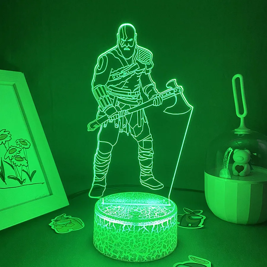 Hot Game God Of War 4 3D Led Neon Nightlights Birthday Cool Gift For Boyfriend Kid Bedroom Decor Kratos Gamer Fans Lava Lamp