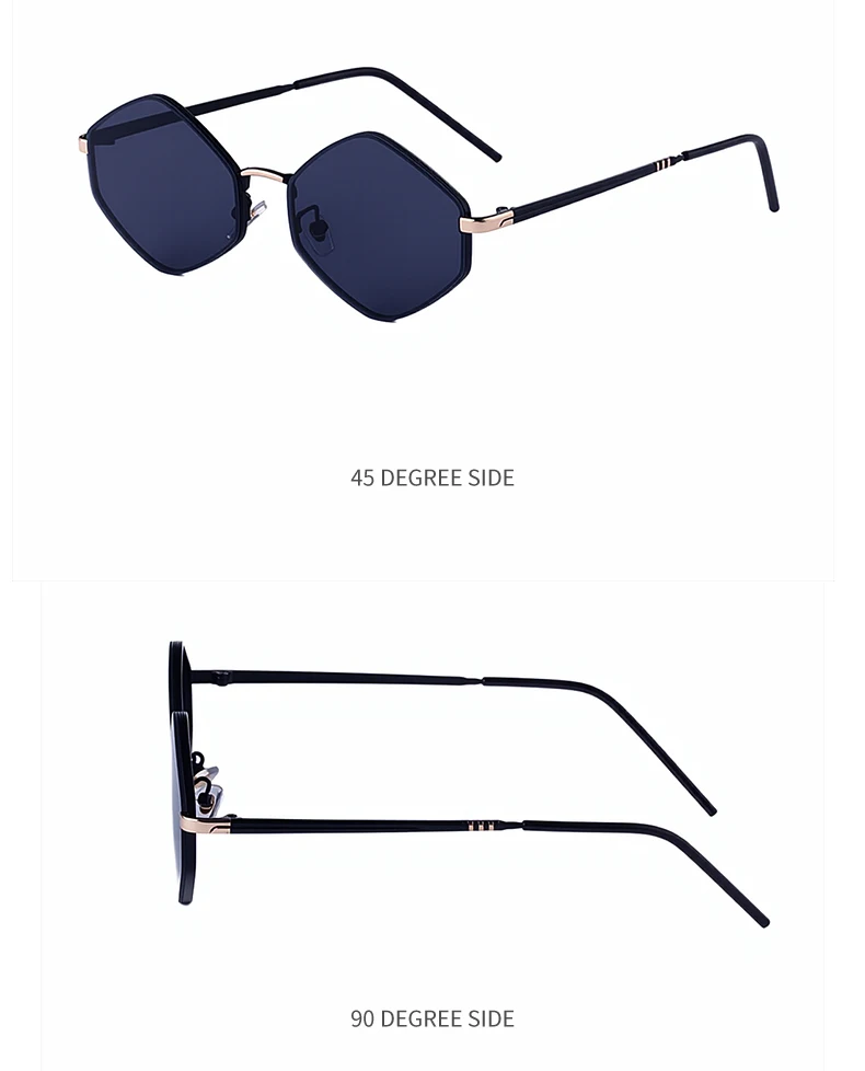 Kleine Sechseckige Punk-Sonnenbrille für Damen 2026 Luxusmarke Klassische Steampunk Polygon-Sonnenbrille für Damen Vintage-Schattierung – Detail 11