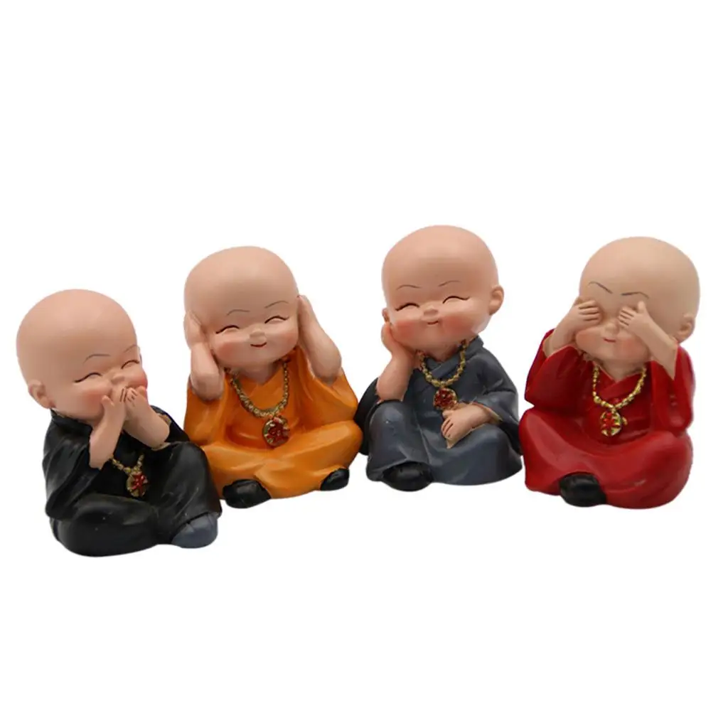

Resin Monk Figurine Desktop Decorations Creative Miniature Desk Decor Landscape DIY for Home Room Decoration