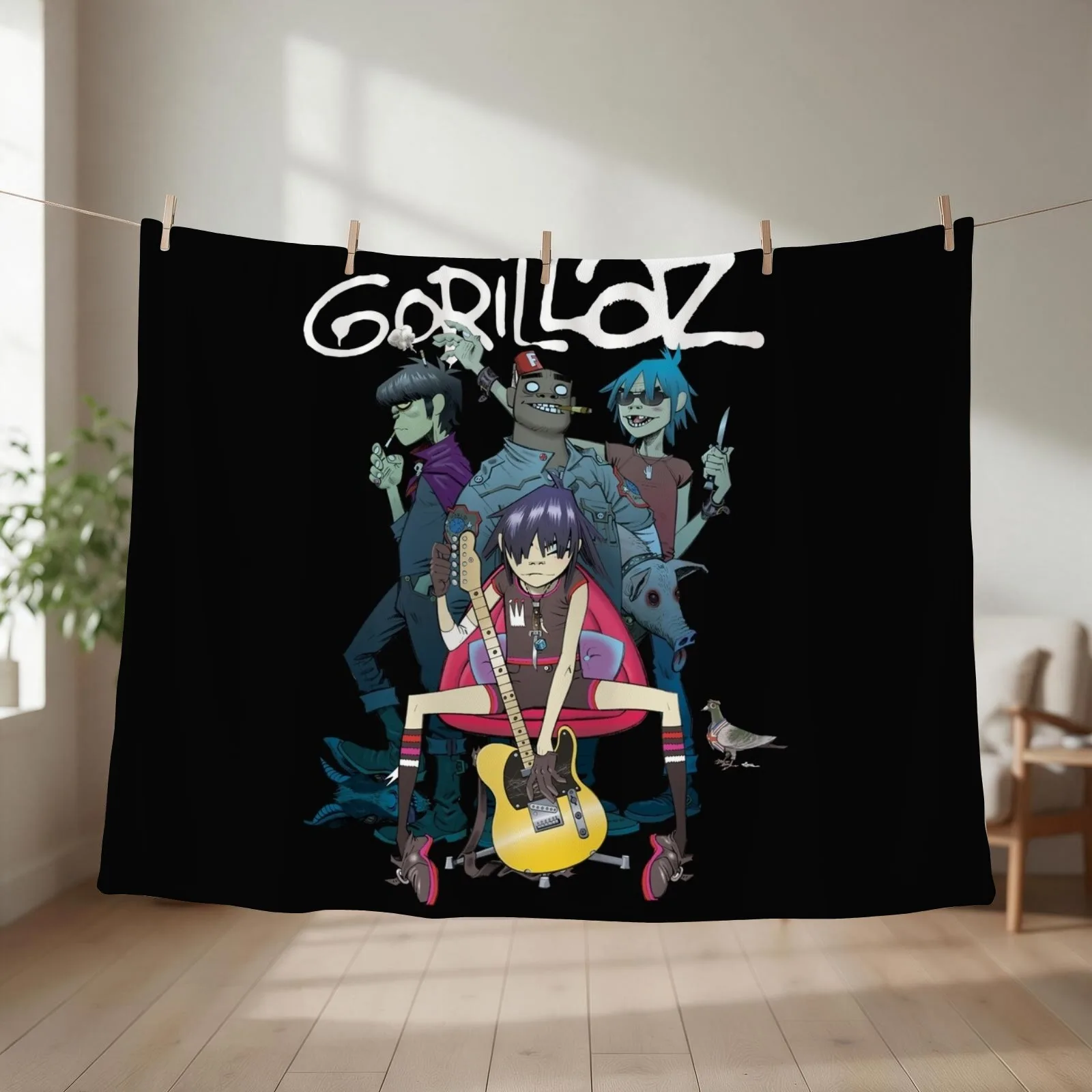 Copy of A road to somewhere one gorillaz ,gorillaz gorillaz gorillaz Throw Blanket Bed covers anime for winter Hairys Blankets