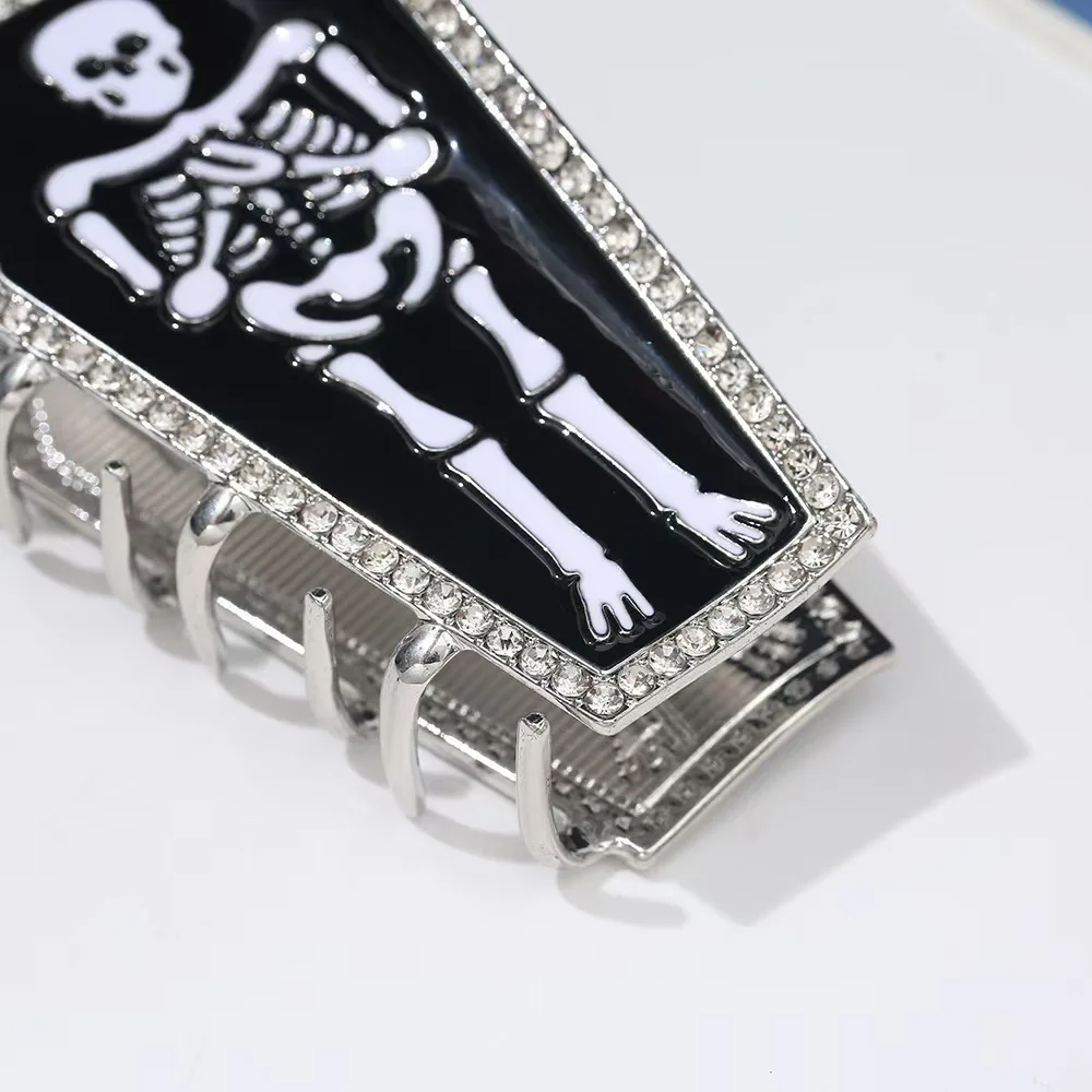 قطعة واحدة من دبوس الشعر القوطي الأوروبي والأمريكي للهالوين على شكل جمجمة قرش ومشبك لخدش الشعر وإكسسوارات الشعر النسائية #2