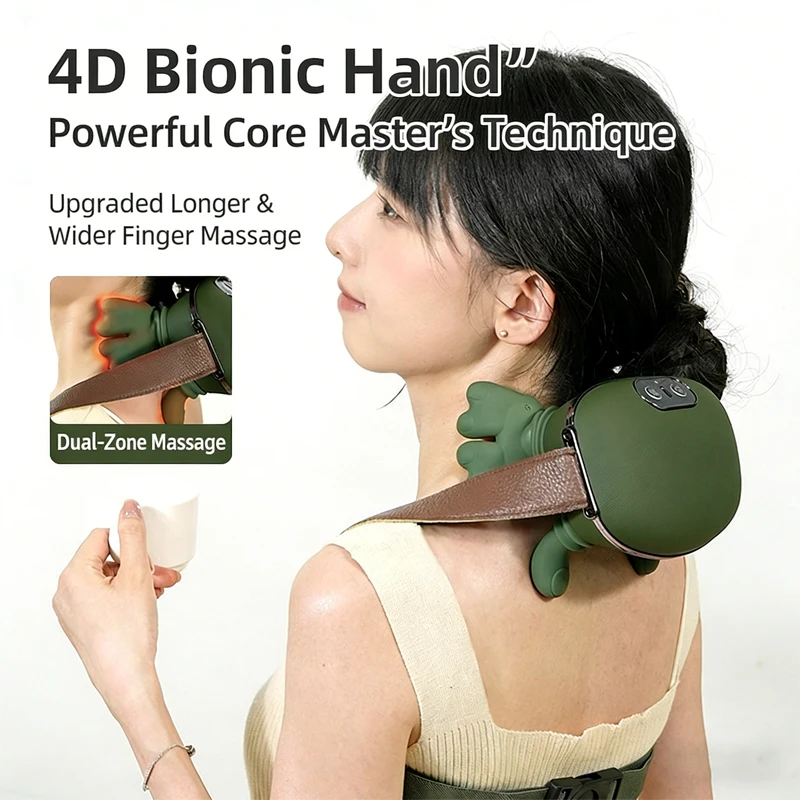 

Neck Massager Finger Pressure Shiatsu Neck Back and Shoulder Massager Electric Kneading Neck Deep Massage Muscle Relax Office