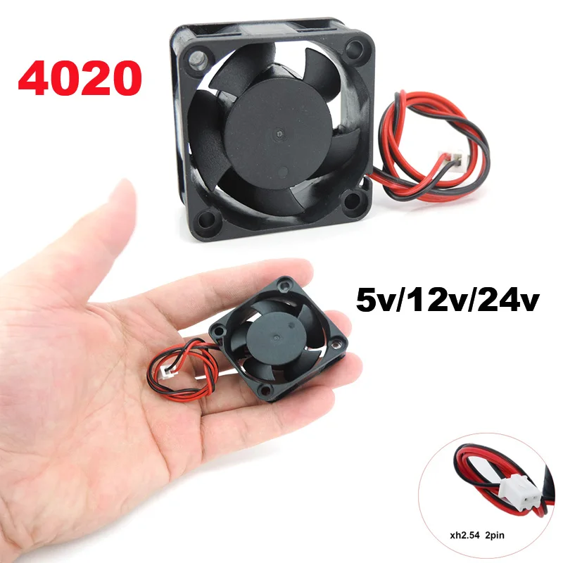 2PIN Dc 40mm Cooling 3D Printer Fan 40x40x20mm Cooler 24V 12V 5V 4020 4cm Computer Case oil Cooling Fan Heatsink Fan B4