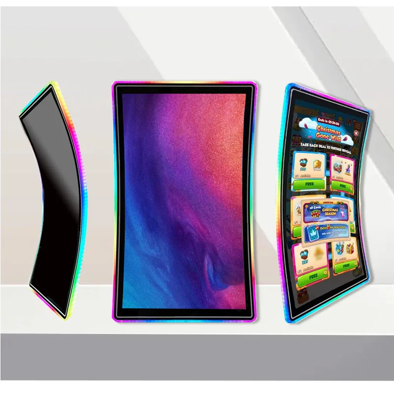 عرض 23.6 32 43 بوصة شاشة منحنية رخيصة لافتات رقمية وعرض لعرض الألعاب