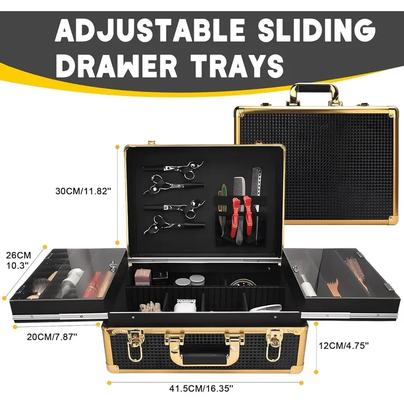 Professional 3 Layer Barber Case 16.4 X11.82 Large Storage