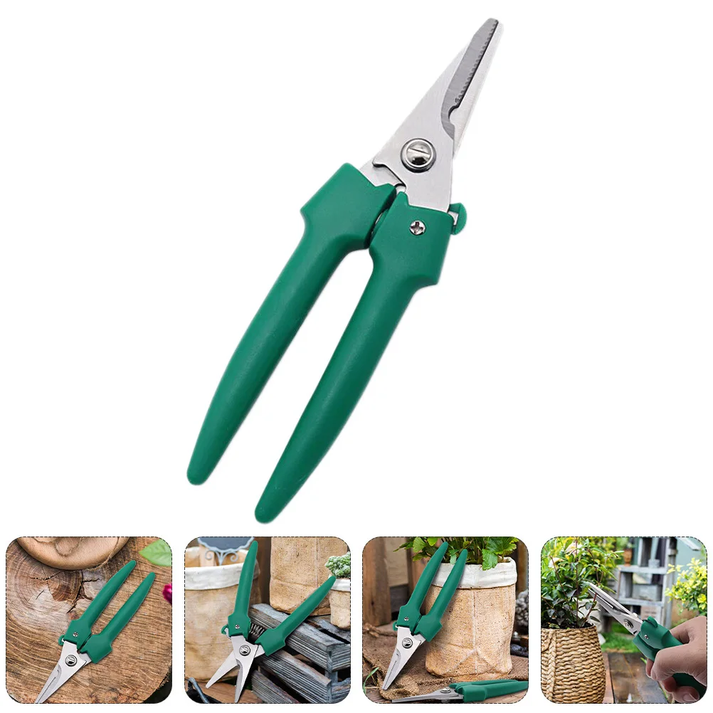 مقصات تشذيب من الفولاذ المقاوم للصدأ أداة حديقة مقبض مريح مانع للانزلاق مقص تشذيب زنبركي حاد ومتين #2