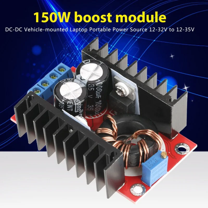 Step Up Boost Converter Module 150W 12-32V to 12-35V DC to DC Adjustable Voltage Power Supply