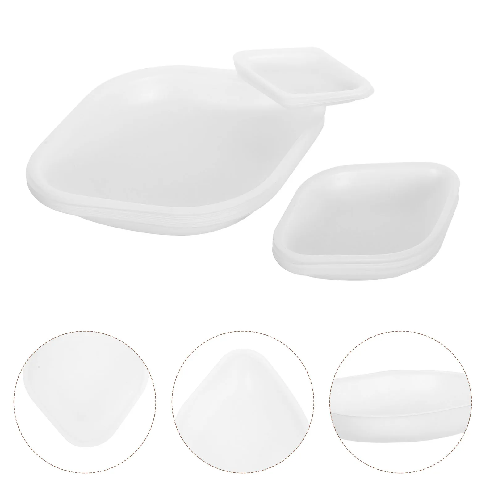 

30pcs Plastic Weigh Boats 7/100/330Ml Lab Mixing Trays Lightweight Stackable Flat Bottom For Powder Liquid Solid Measurement