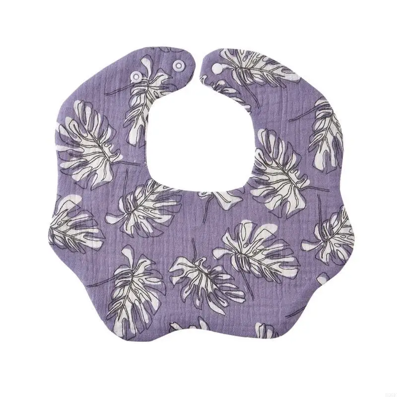 

E06F Baby Bib для мальчиков для девочек дышащий слюни для слюни хлопковая лопатка с двумя кнопкой кнопкой кнопки младенца, зубы,