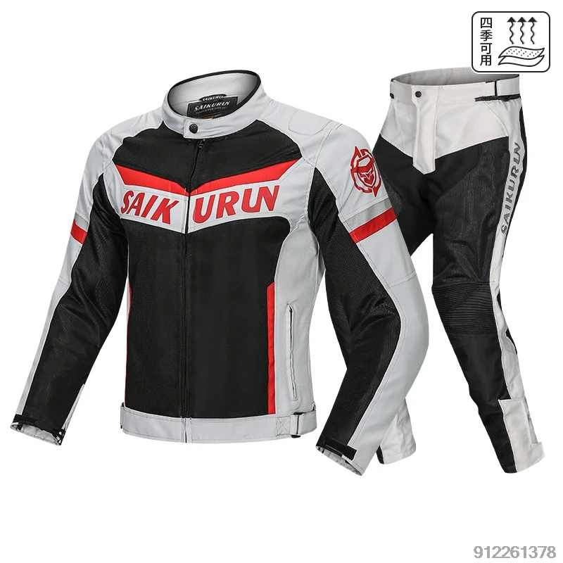 Chaqueta de motocicleta, chaquetas de verano transpirables, chaqueta de carreras resistente al desgaste, certificación CE, ropa de motociclista anticaída reflectante