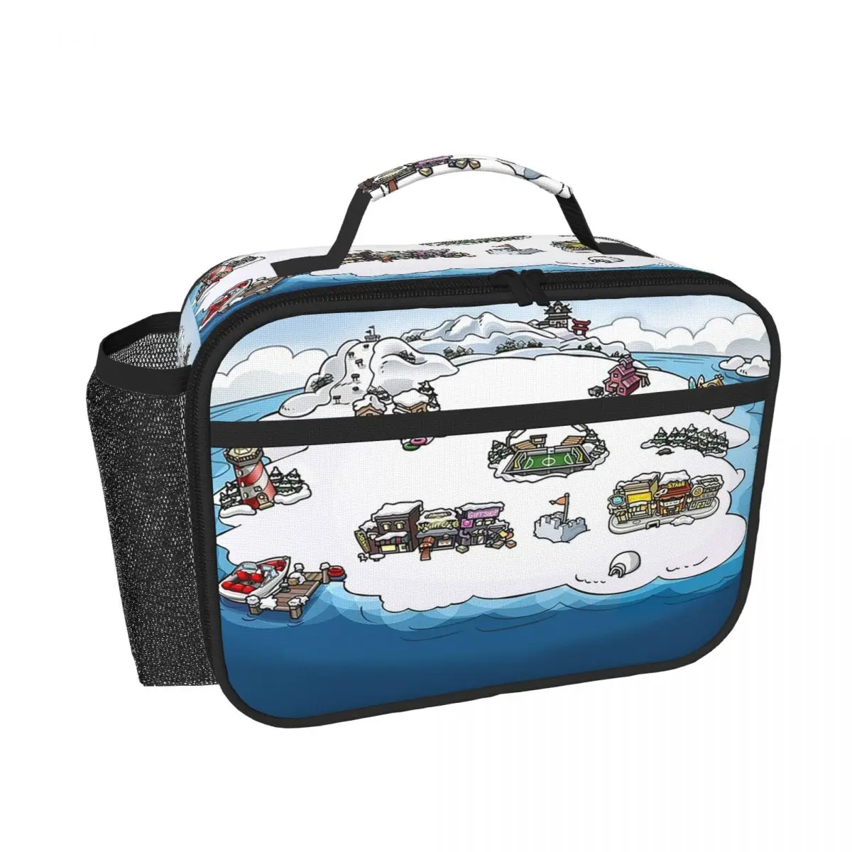 Club Penguin M Insulated Lunch Bag for Women Kids Portable Food Boxes Thermal Lunch Box Tote