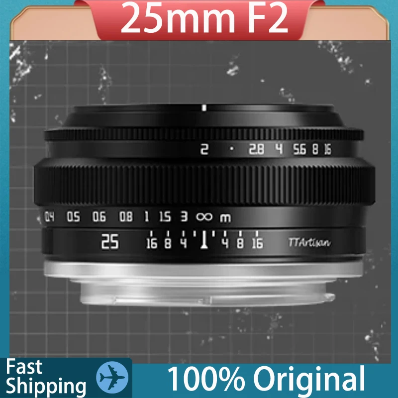 Original TTArtisan 25mm F2 Camera Lens APS-C Manual Focus Prime Lens For Fuji Nikon Sony Camera Photography Cameras Accessories