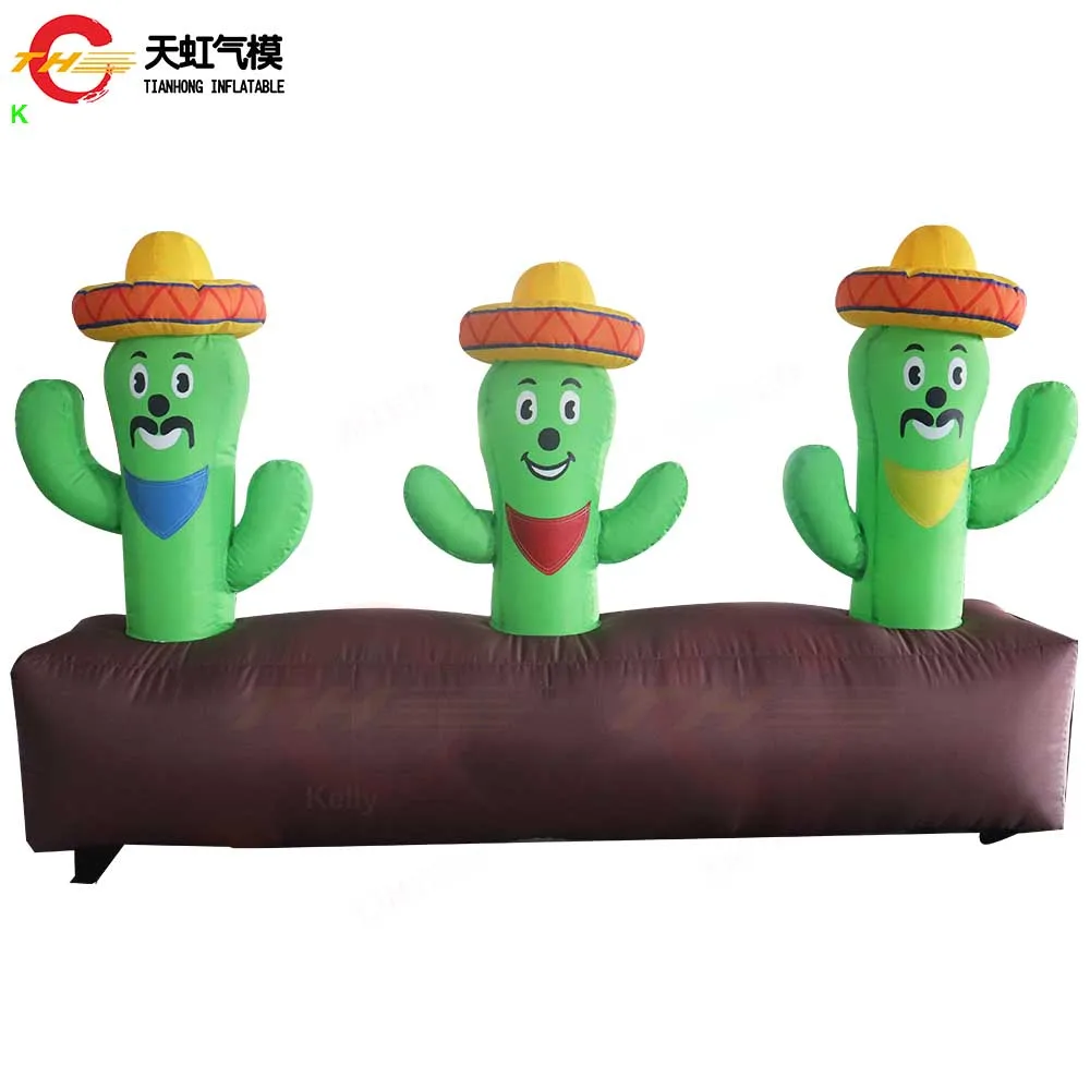 

2x1m Inflatable Cactus Ring Toss Carnival Games for Outdoor Activities Cactus Hoopla Inflatable Toys for Kids and Adults